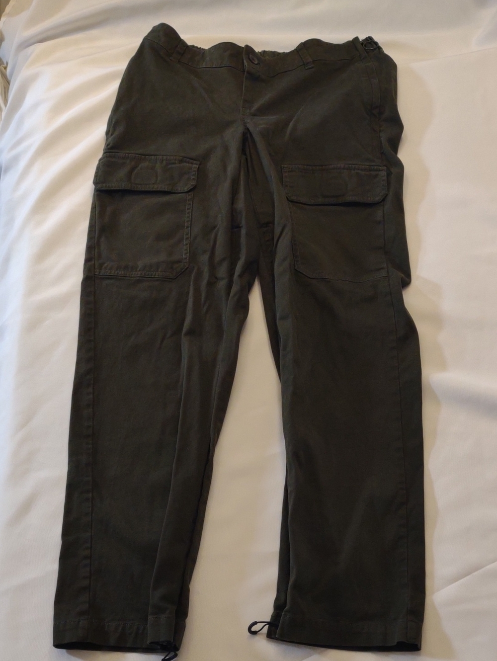 Cargo Pants - Olive/Army Green - Utility Style W/Side Zips & Inseams - Size 12